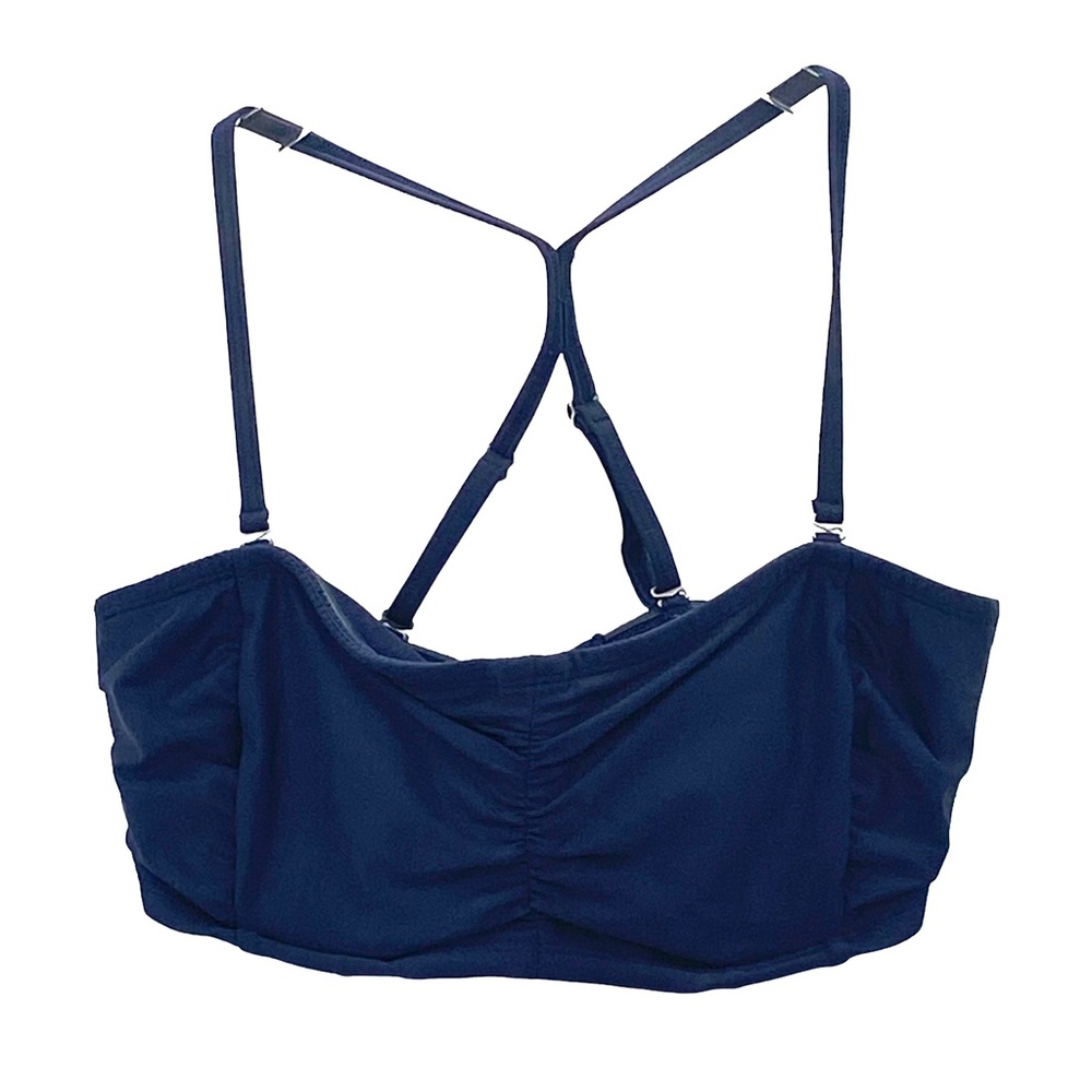 Athleta Navy Blue Bandeau Bikini Swim Top Size 34 D / DD